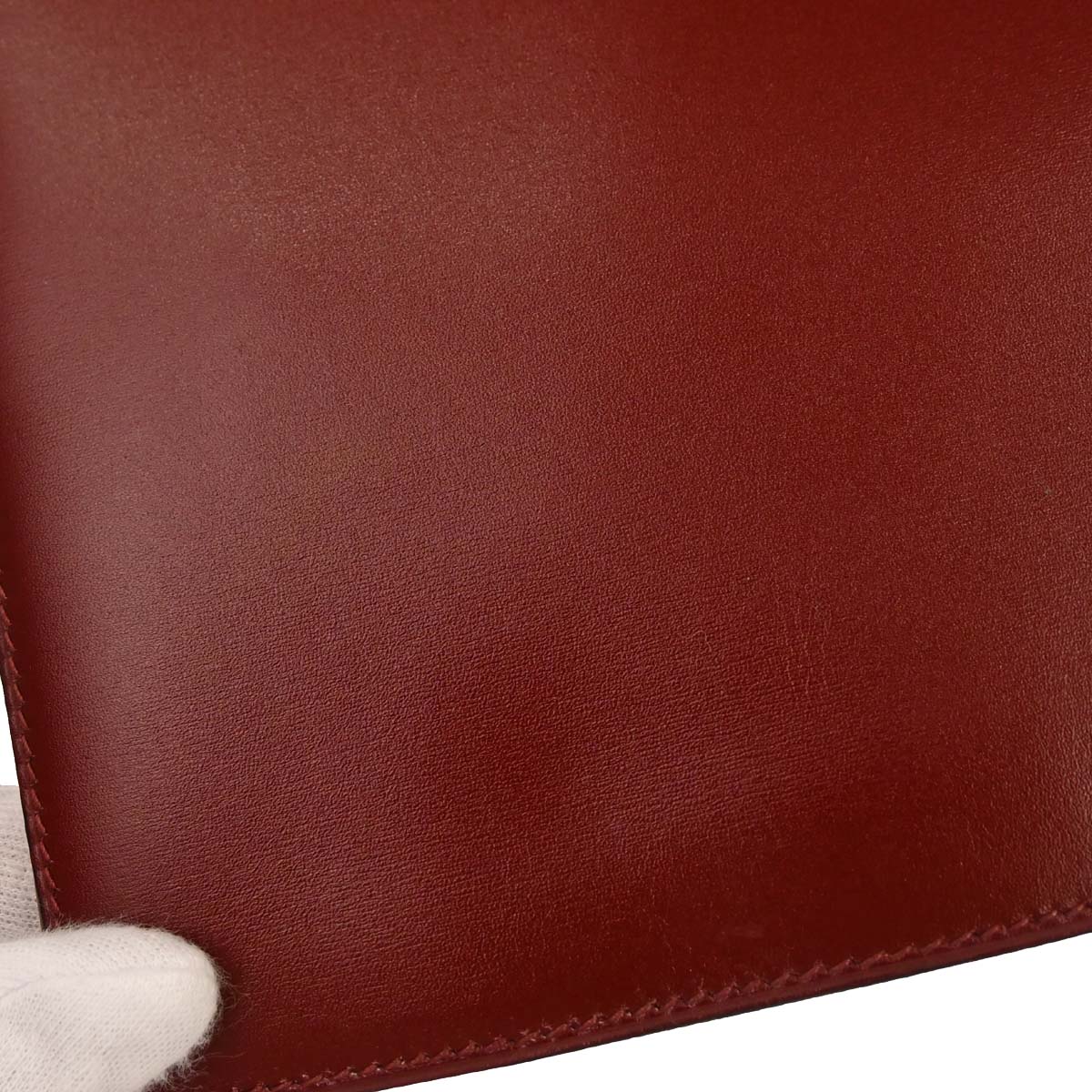 Hermes Rouge H Box Calf Quirus Clutch Bag