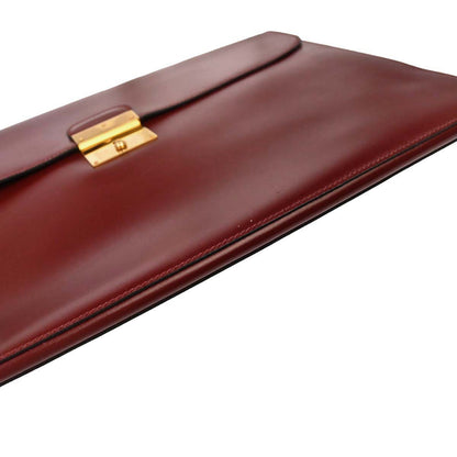 Hermes Rouge H Box Calf Quirus Clutch Bag