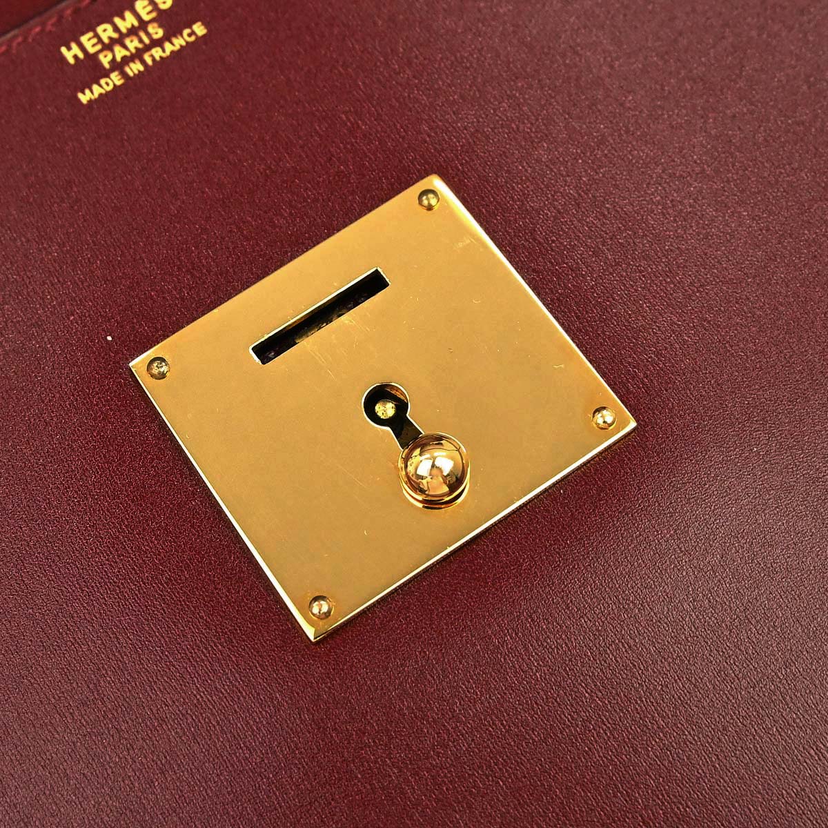 Hermes Rouge H Box Calf Quirus Clutch Bag