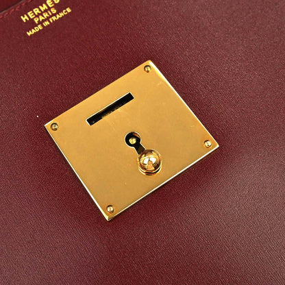 Hermes Rouge H Box Calf Quirus Clutch Bag