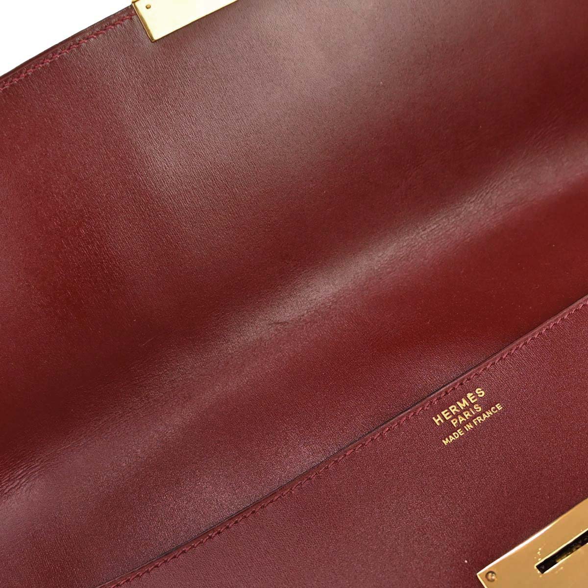 Hermes Rouge H Box Calf Quirus Clutch Bag