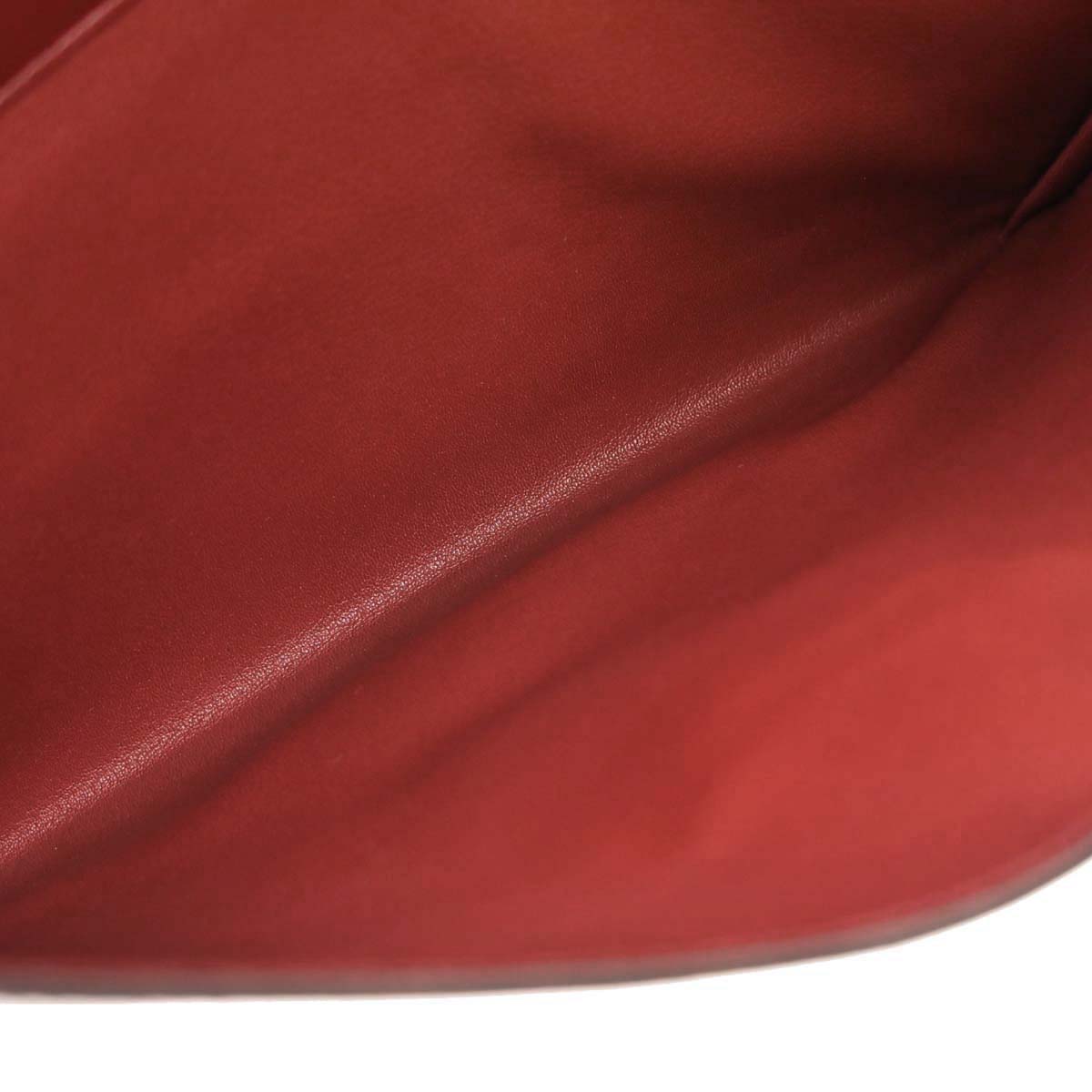 Hermes Rouge H Box Calf Quirus Clutch Bag