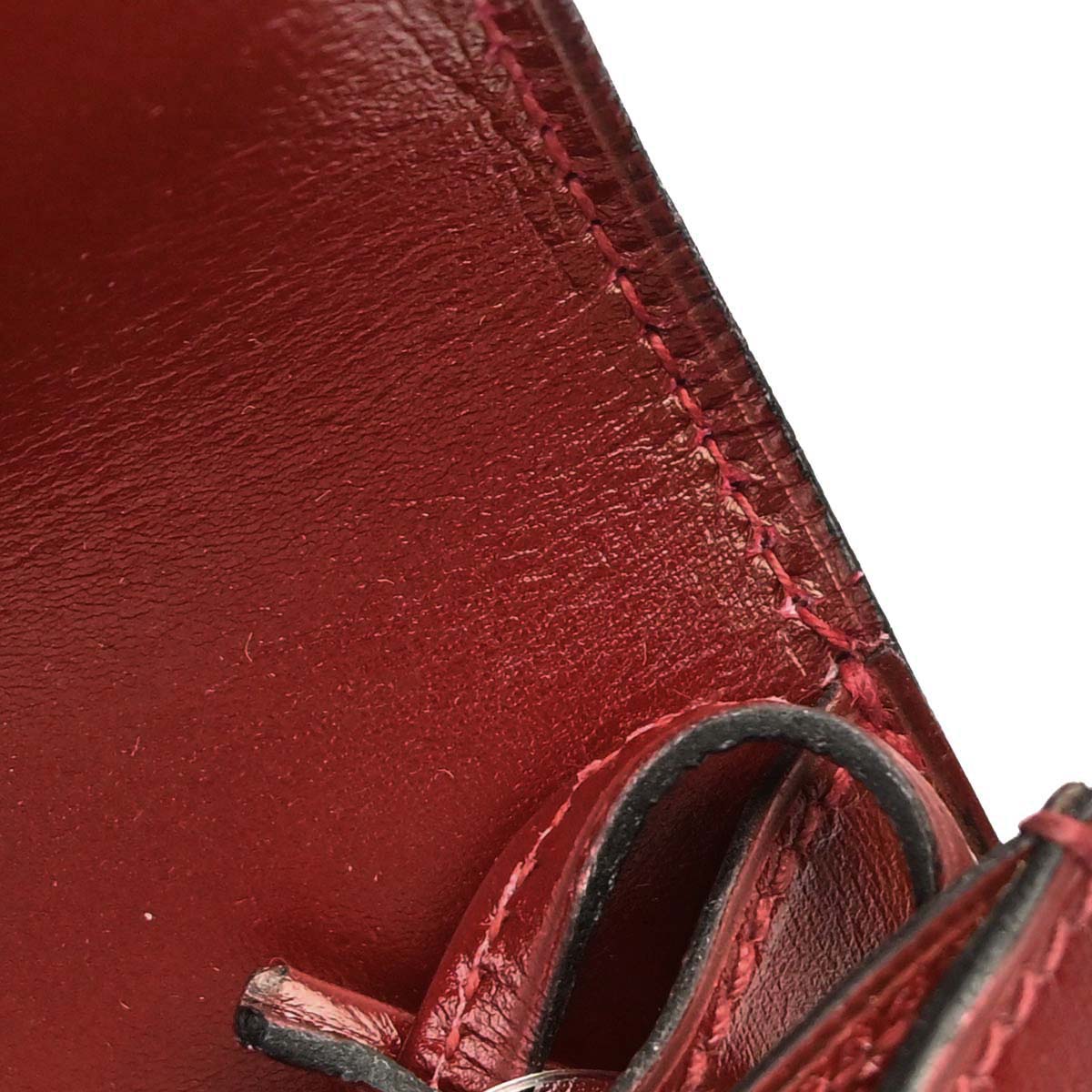 Hermes Rouge H Box Calf Quirus Clutch Bag