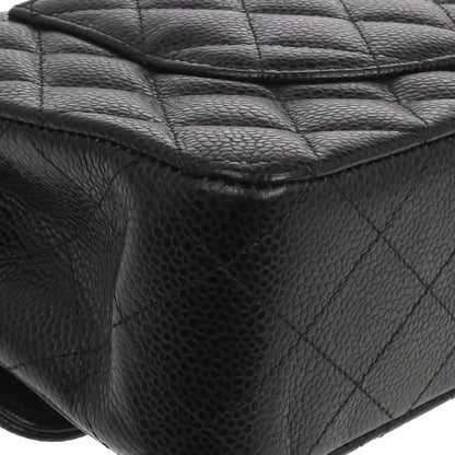 Chanel Black Caivar Medium Classic Double Flap Shoulder Bag