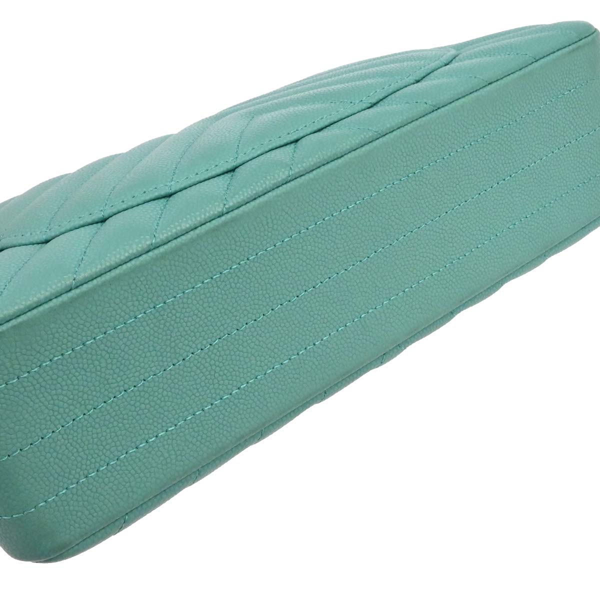 Chanel 2019 Emerald Green Caviar Small Classic Double Flap Shoulder Bag