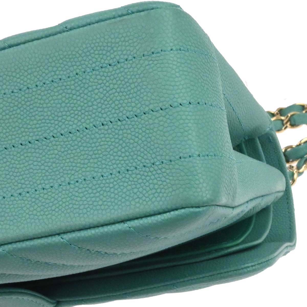 Chanel 2019 Emerald Green Caviar Small Classic Double Flap Shoulder Bag