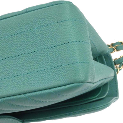 Chanel 2019 Emerald Green Caviar Small Classic Double Flap Shoulder Bag