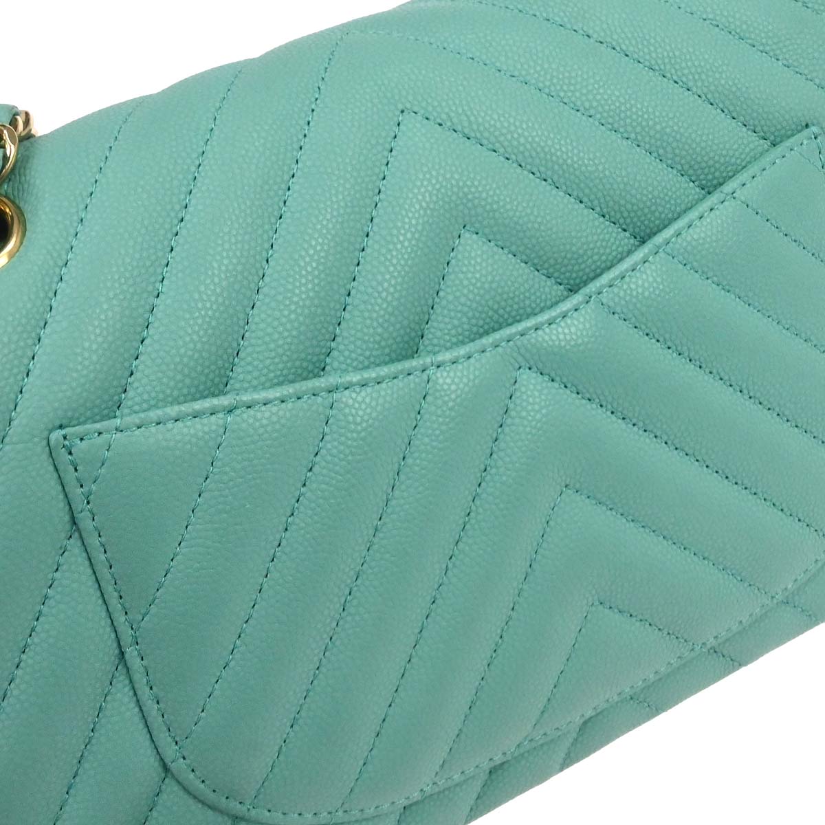 Chanel 2019 Emerald Green Caviar Small Classic Double Flap Shoulder Bag