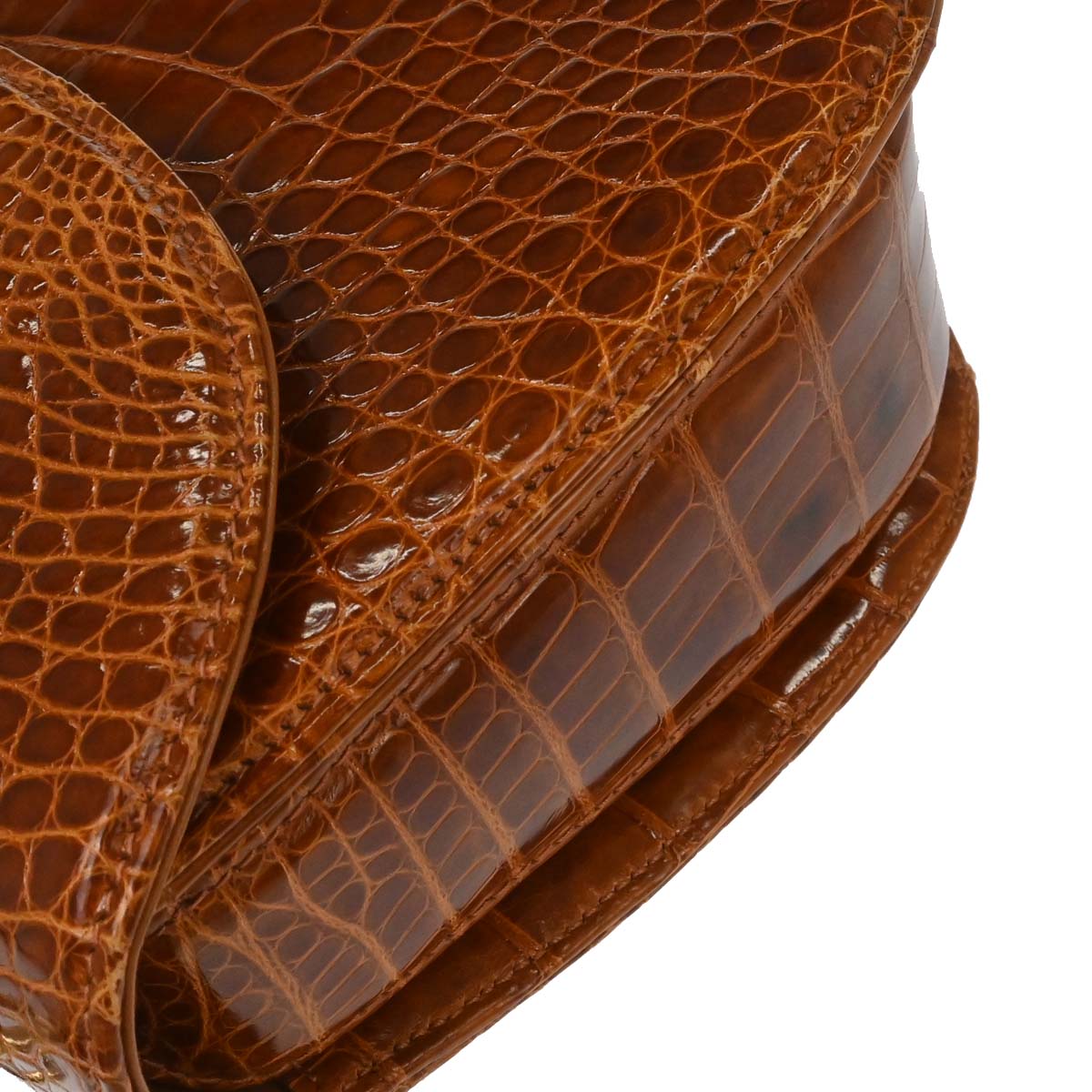 Gucci * Brown Crocodile Bamboo Handbag