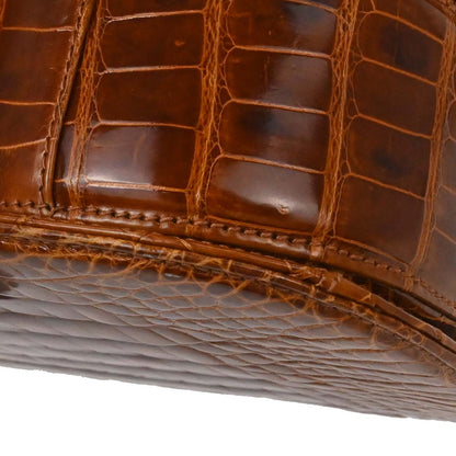 Gucci * Brown Crocodile Bamboo Handbag