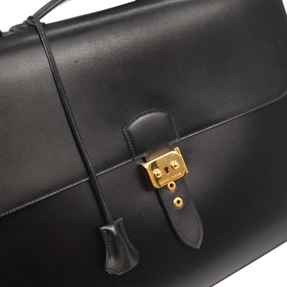 Hermes Black Box Calf Sac a Depeches 41 Business Bag Handbag