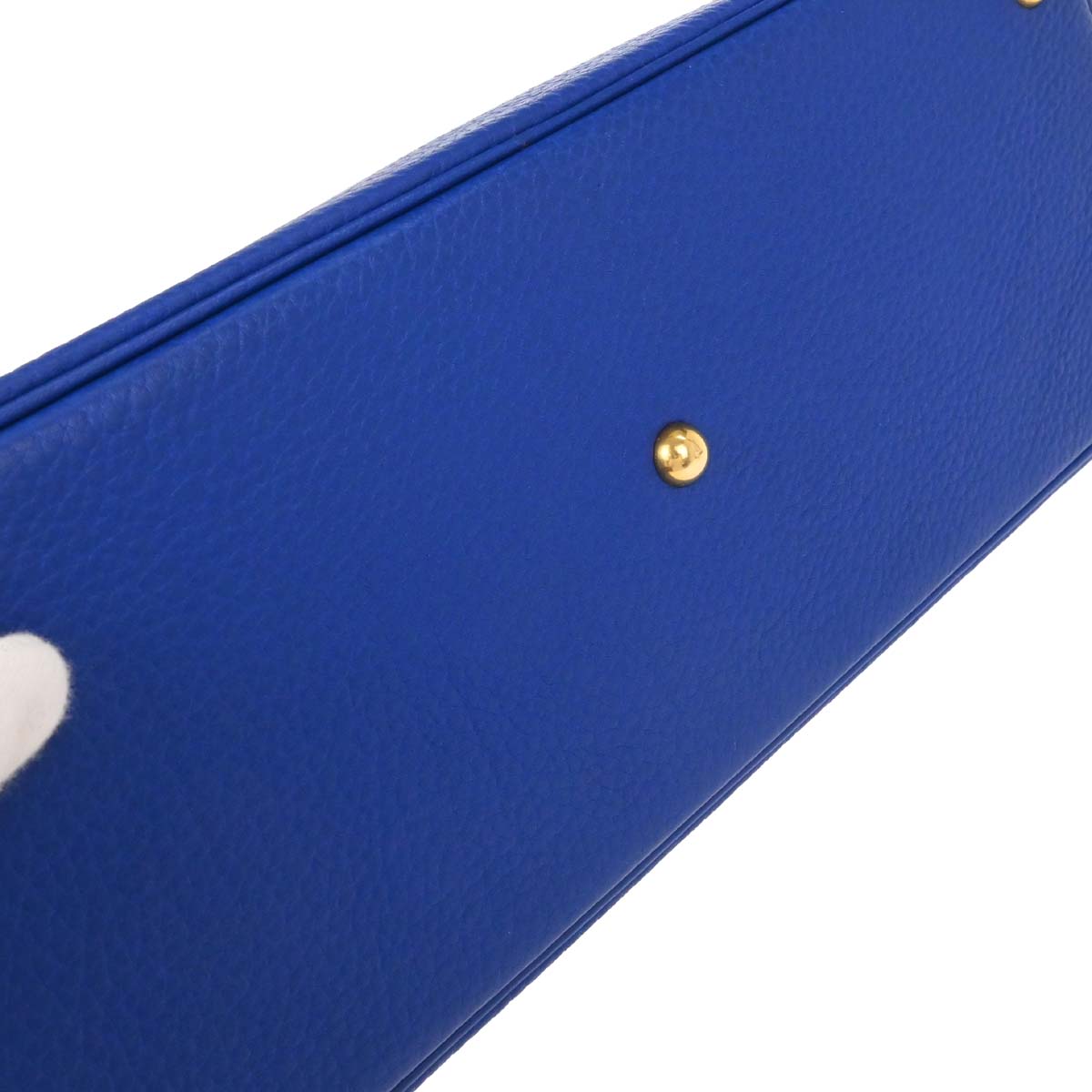 Hermes Blue France Fjord Bolide 35 2way Shoulder Handbag