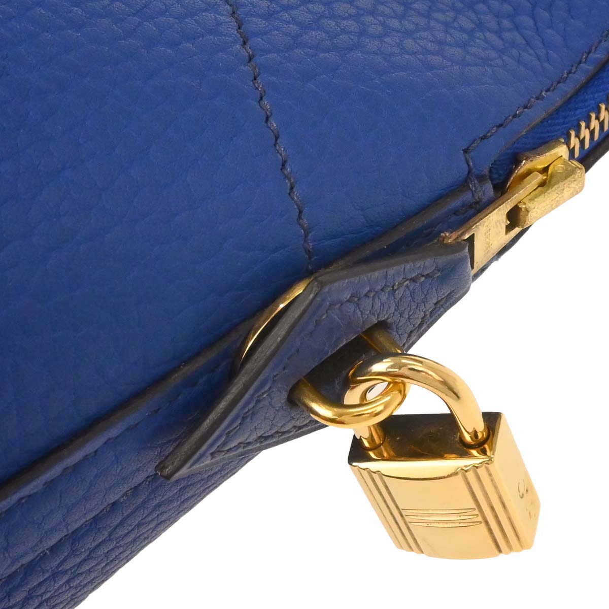 Hermes Blue France Fjord Bolide 35 2way Shoulder Handbag