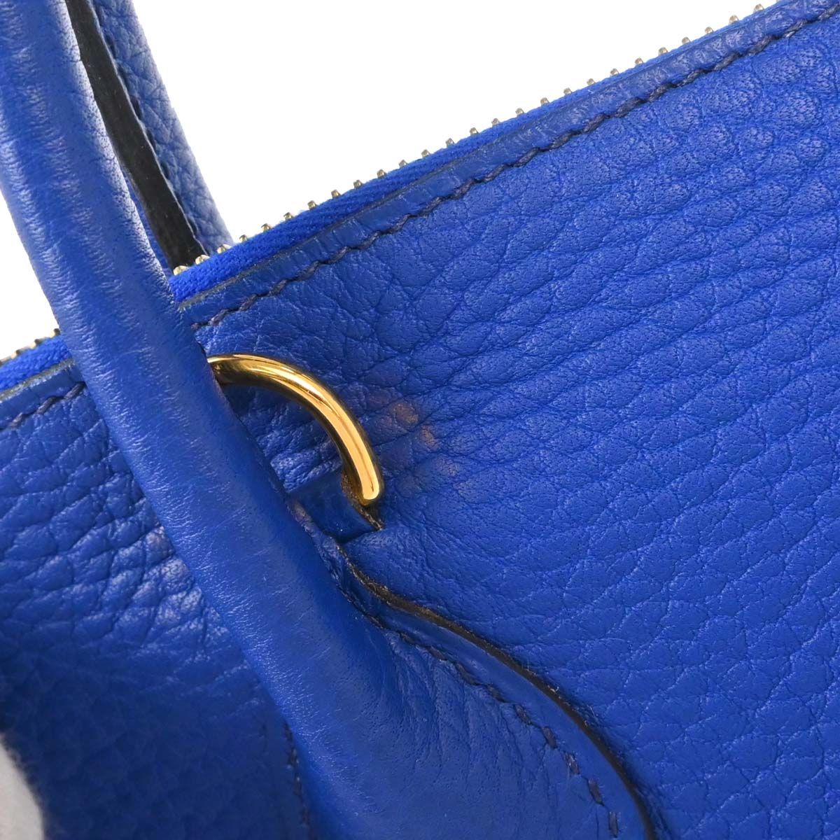 Hermes Blue France Fjord Bolide 35 2way Shoulder Handbag