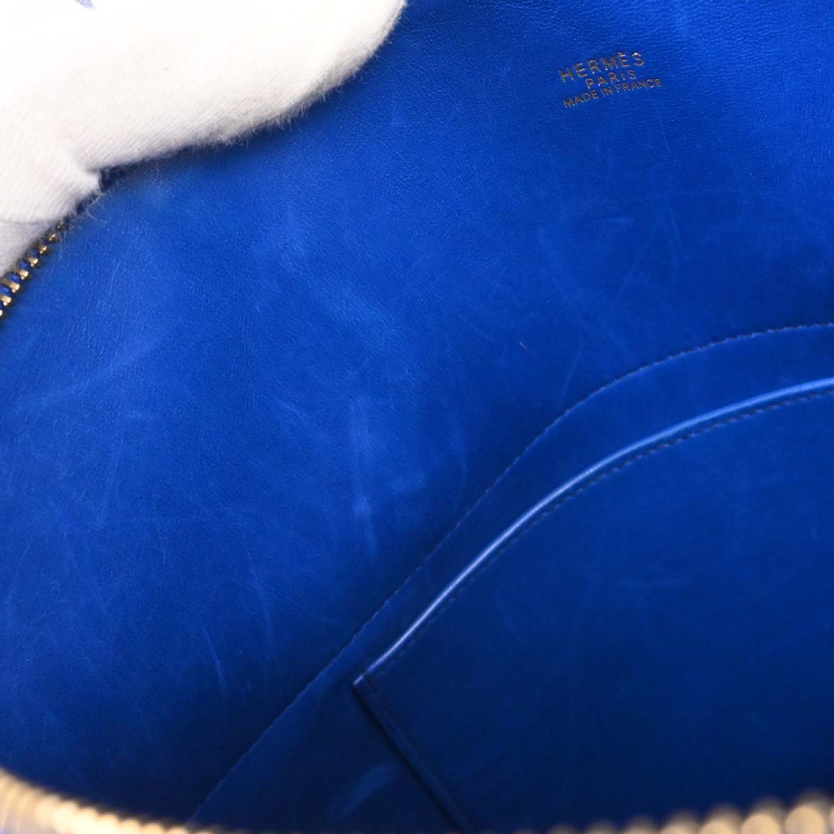 Hermes Blue France Fjord Bolide 35 2way Shoulder Handbag