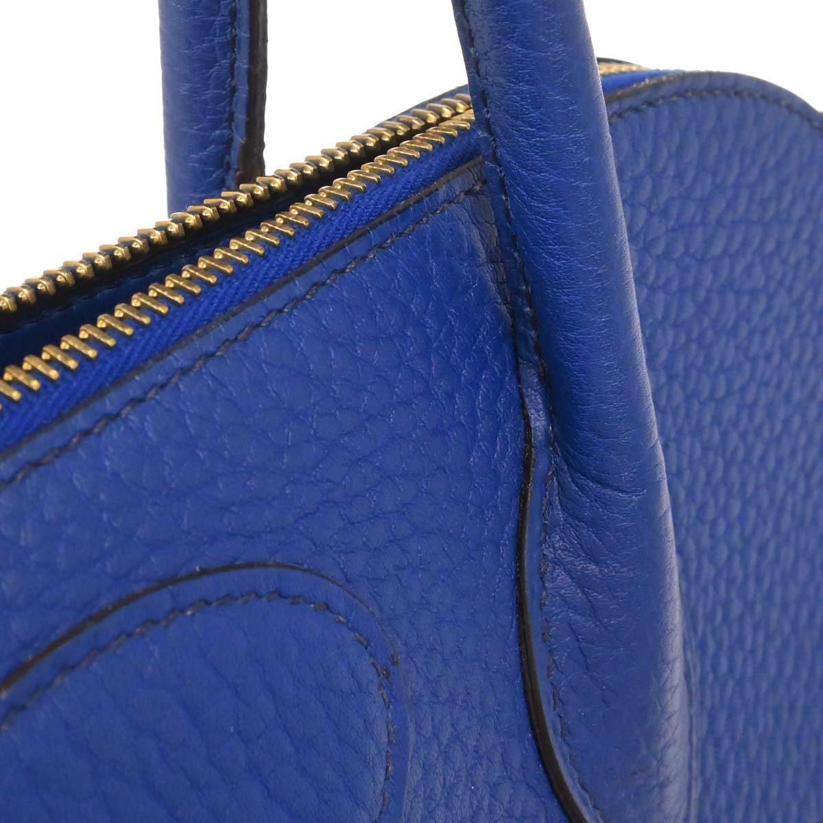 Hermes Blue France Fjord Bolide 35 2way Shoulder Handbag