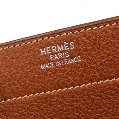 Hermes Beige Brown Toile GM Buffalo Sac a Depeches DPLG 2way Shoulder Handbag