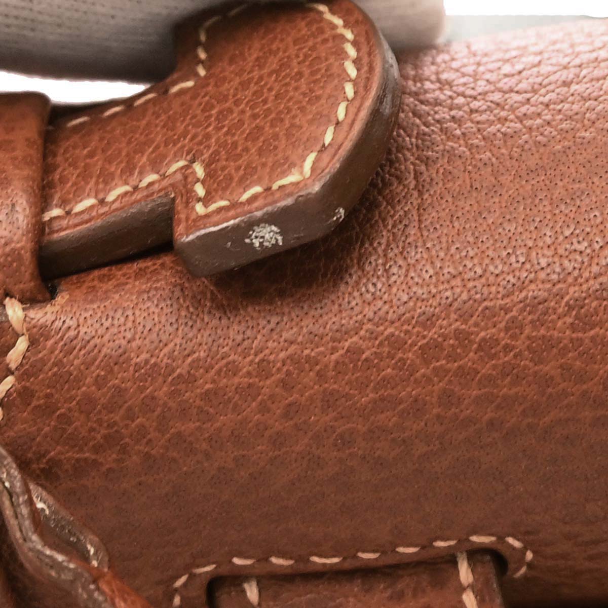 Hermes Beige Brown Toile GM Buffalo Sac a Depeches DPLG 2way Shoulder Handbag