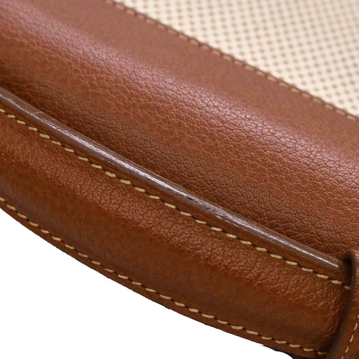 Hermes Beige Brown Toile GM Buffalo Sac a Depeches DPLG 2way Shoulder Handbag