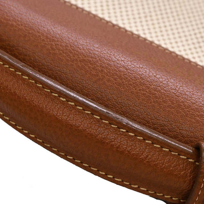 Hermes Beige Brown Toile GM Buffalo Sac a Depeches DPLG 2way Shoulder Handbag