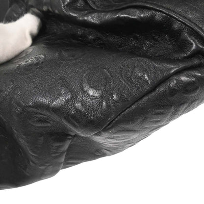 Chanel 2008-2009 Black Calfskin Rue Cambon Embossed Unlimited 2way Shoulder Handbag