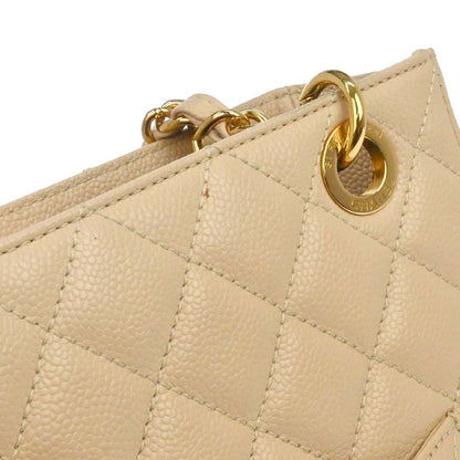 Chanel Light Beige Caviar Petite Shopping Tote PST Chain Handbag