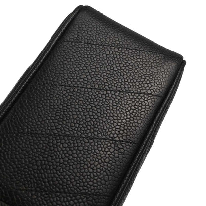 Chanel Black Caviar Skin Chevron Shoulder Bag