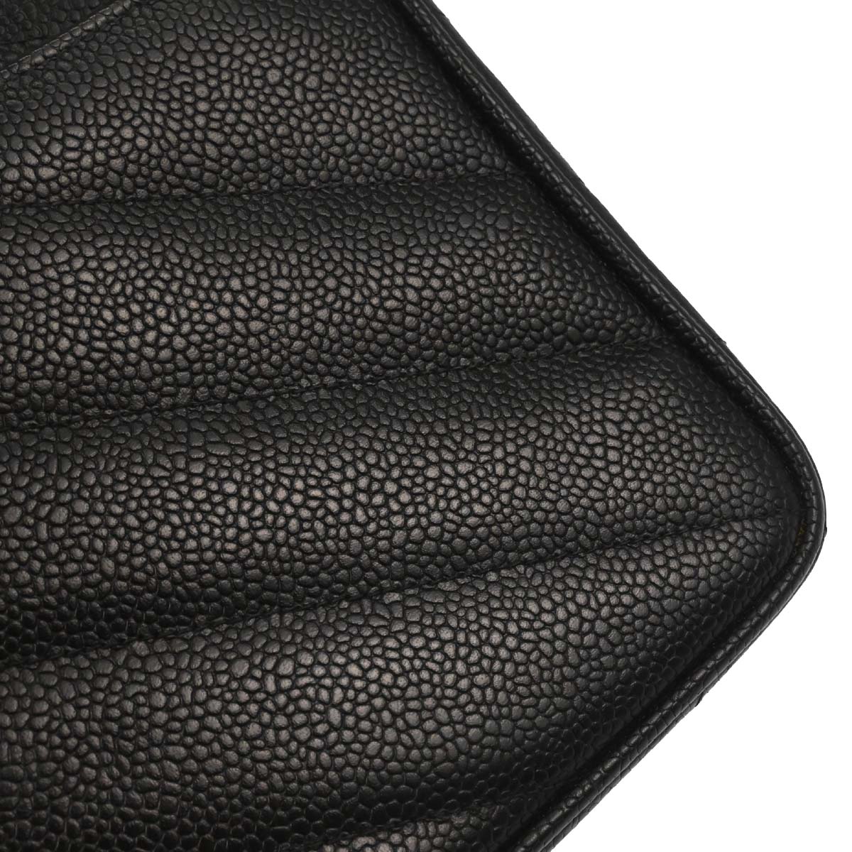Chanel Black Caviar Skin Chevron Shoulder Bag