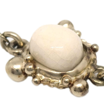 Chanel Dangle CC Pierced Earrings Gold Costume Pearl 08A