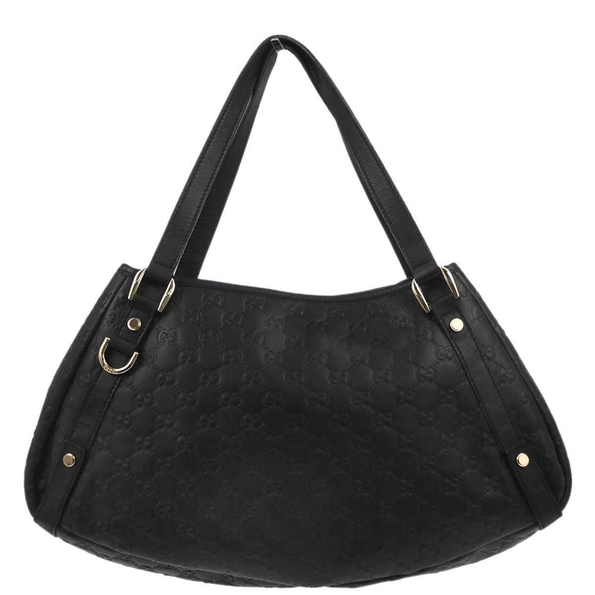 Gucci Black Leather Guccissima Abbey D-ring Tote Bag