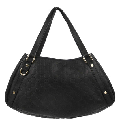 Gucci Black Leather Guccissima Abbey D-ring Tote Bag