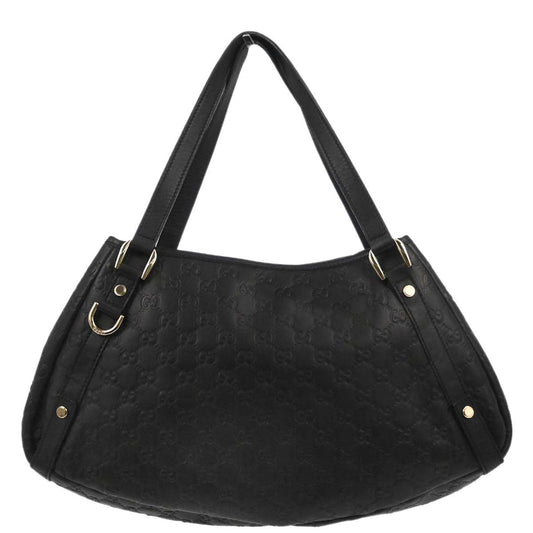 Gucci Black Leather Guccissima Abbey D-ring Tote Bag