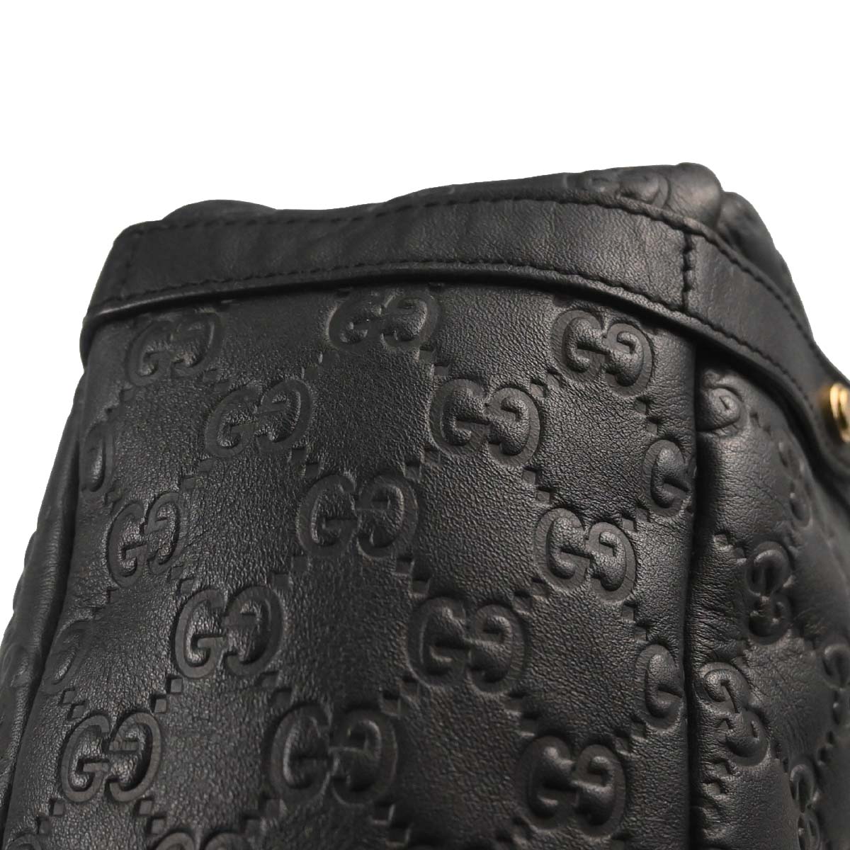 Gucci Black Leather Guccissima Abbey D-ring Tote Bag