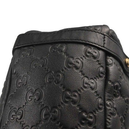 Gucci Black Leather Guccissima Abbey D-ring Tote Bag