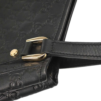 Gucci Black Leather Guccissima Abbey D-ring Tote Bag