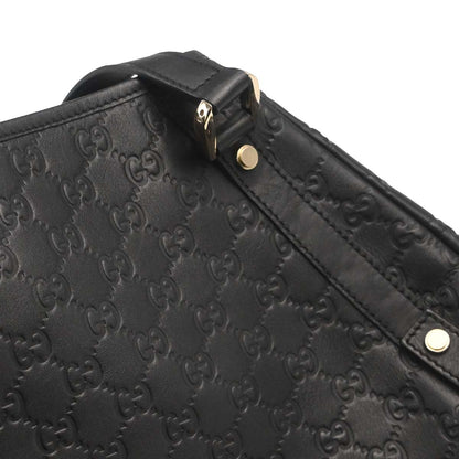 Gucci Black Leather Guccissima Abbey D-ring Tote Bag