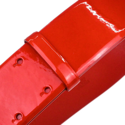 Chanel Belt Red Patent Leather Rhinestone #80/32 Small Good