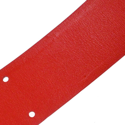 Chanel Belt Red Patent Leather Rhinestone #80/32 Small Good