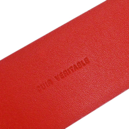 Chanel Belt Red Patent Leather Rhinestone #80/32 Small Good