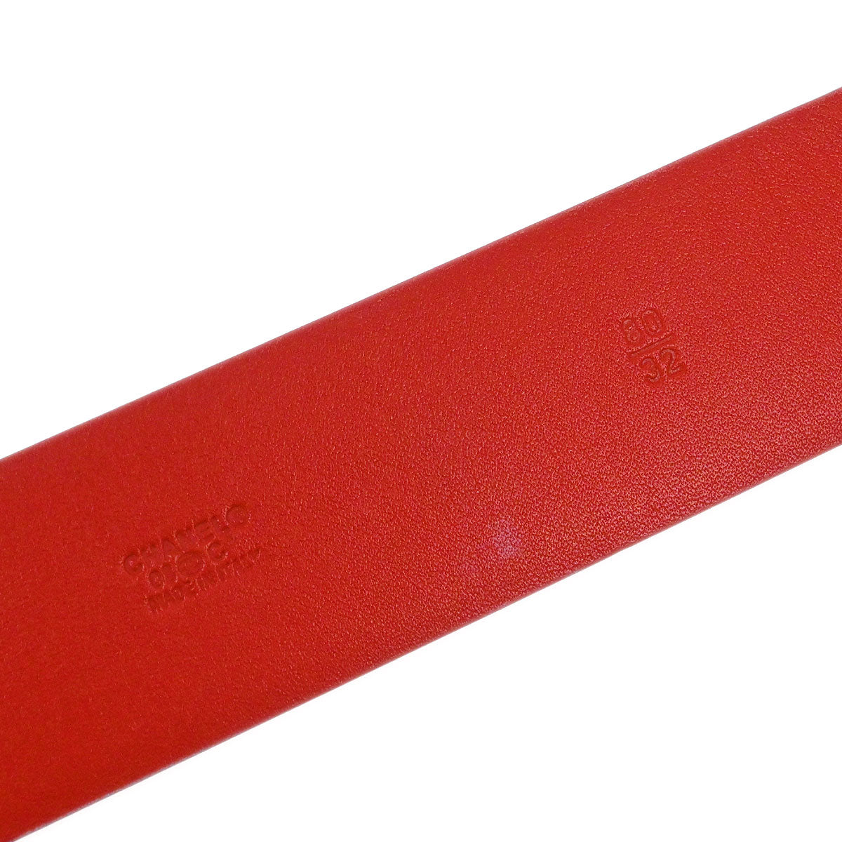 Chanel Belt Red Patent Leather Rhinestone #80/32 Small Good