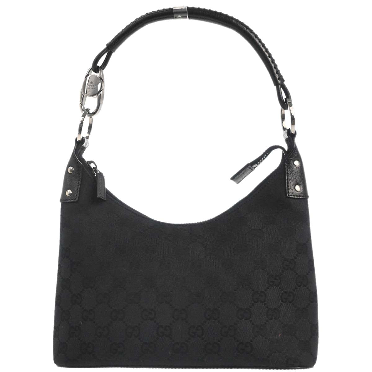 Gucci Black Canvas GG Hobo Handbag