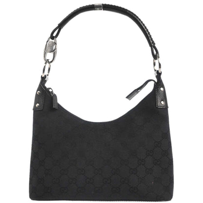 Gucci Black Canvas GG Hobo Handbag