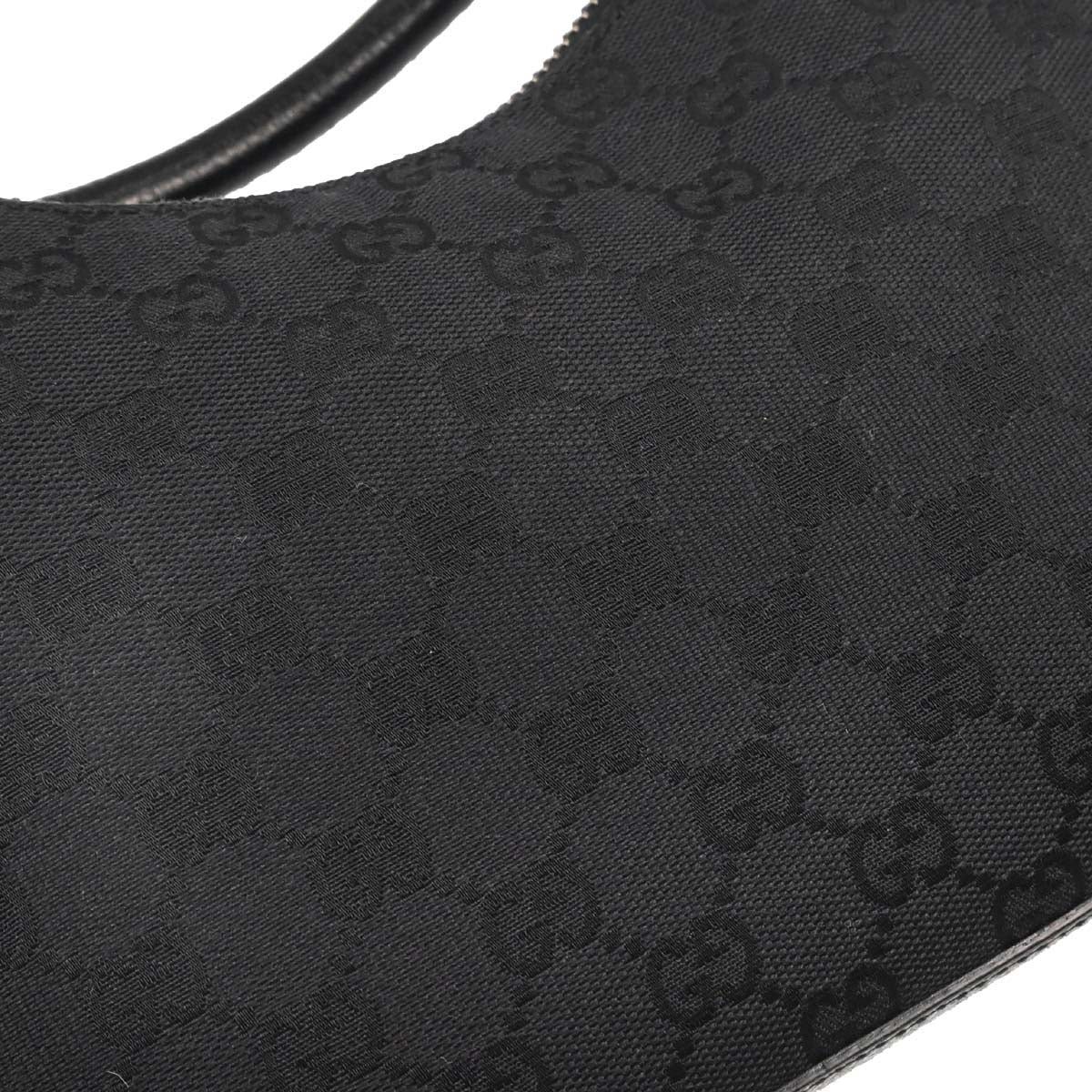 Gucci Black Canvas GG Hobo Handbag