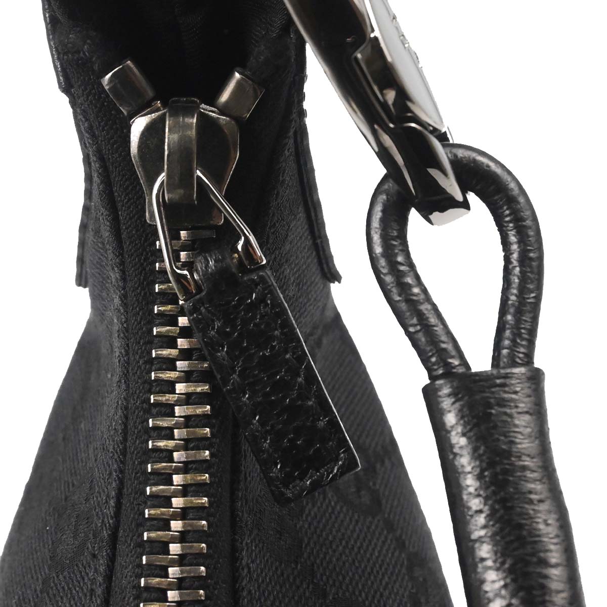 Gucci Black Canvas GG Hobo Handbag