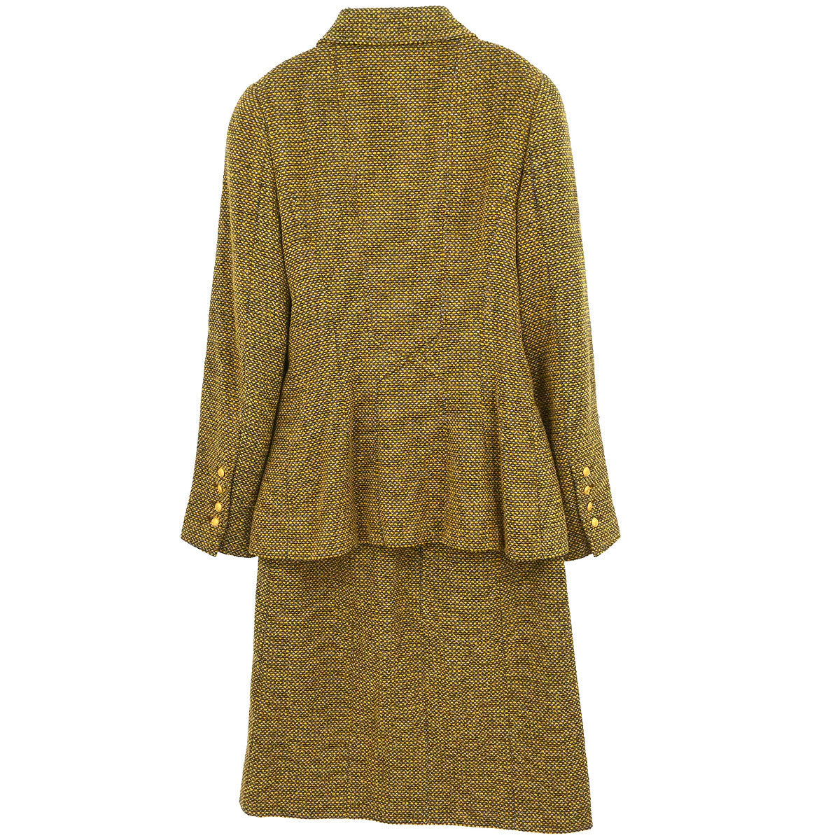 Chanel 1996 Setup Suit Jacket Skirt Tweed Brown #36