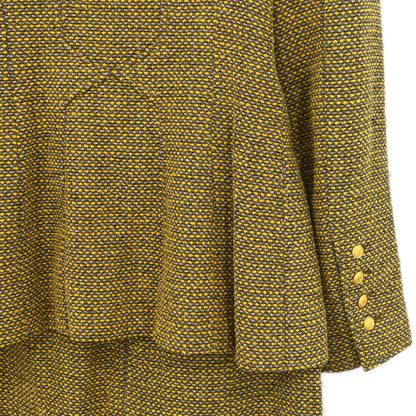 Chanel 1996 Setup Suit Jacket Skirt Tweed Brown #36