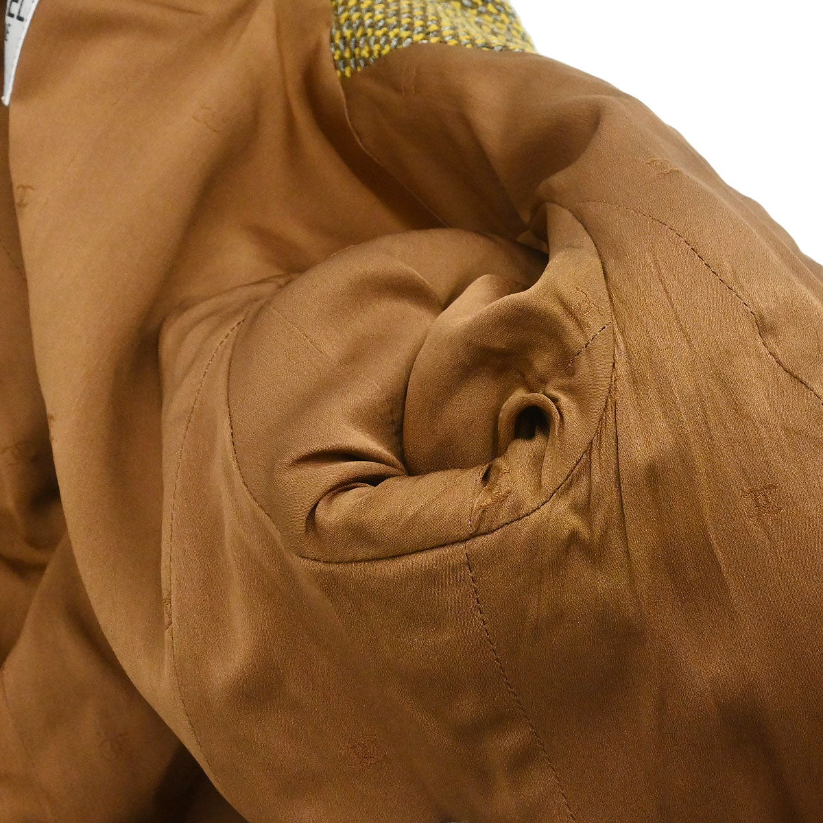 Chanel 1996 Setup Suit Jacket Skirt Tweed Brown #36