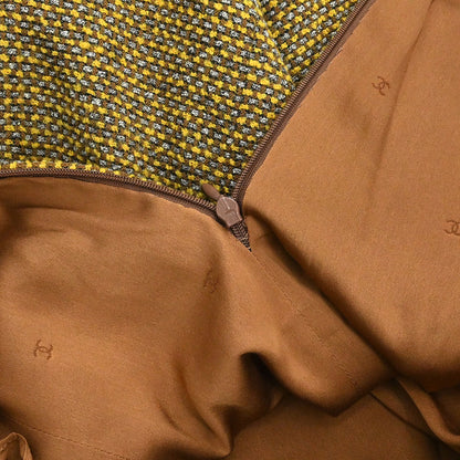 Chanel 1996 Setup Suit Jacket Skirt Tweed Brown #36