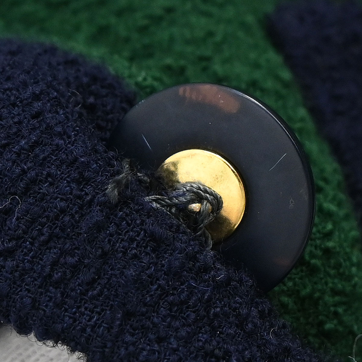 Chanel 1993 Setup Suit Jacket Skirt Green Navy #40