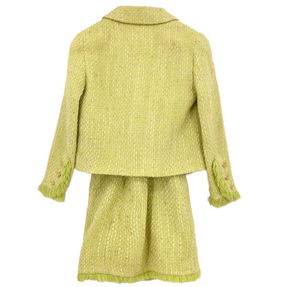 Chanel 1993 Setup Suit Jacket Sleeveless Dress Green #34